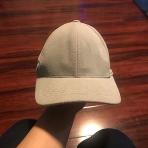 Gray genuine leather baseball cap
